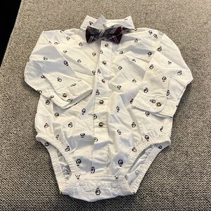 Carter's White Bodysuit with Bow Tie